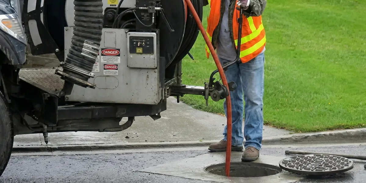 sewage clean up professionals using industrial equipment to remove contaminated wastewater in Sacramento, CA